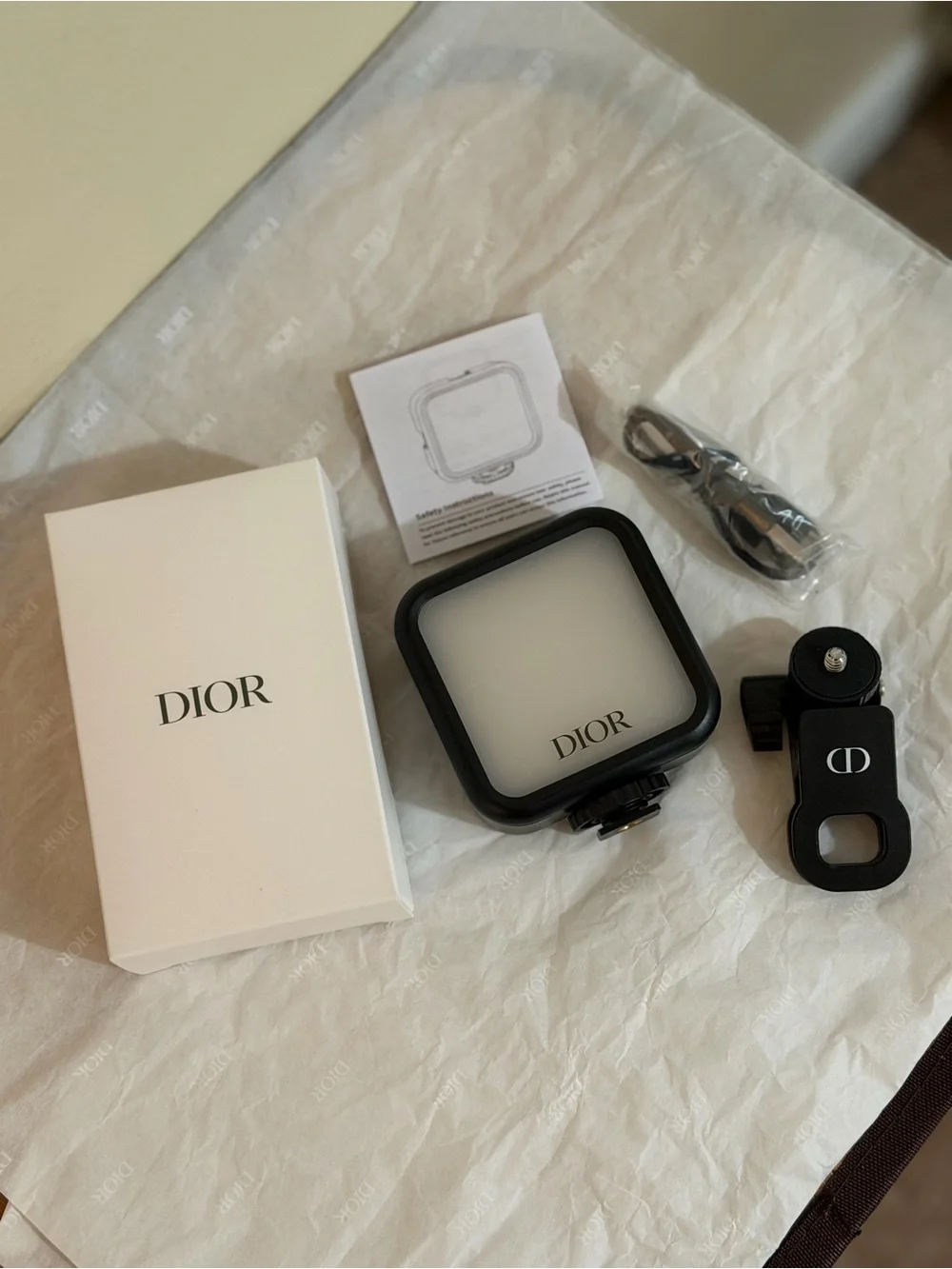 Dior Black On-Camera LED Light with Matte Finish